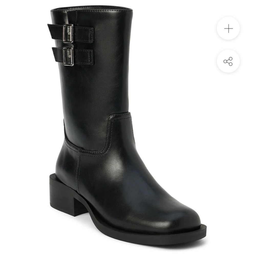 Coconuts by Matisse Black Combat Moto Boots with Buckle Straps